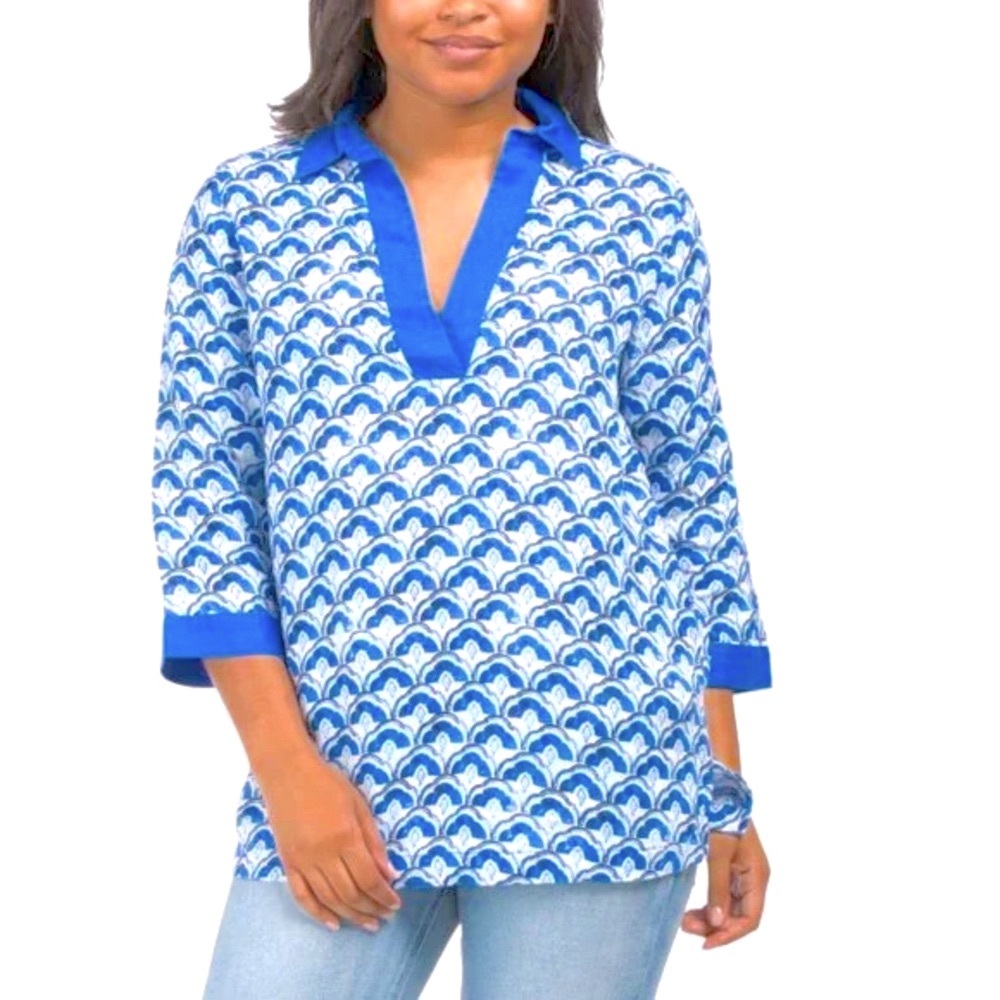 Sigrid Olsen 100% Linen Tunic Top